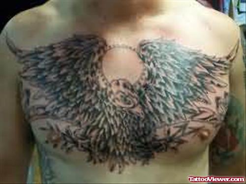 Heavy Wings Eagle Tattoo On Chest