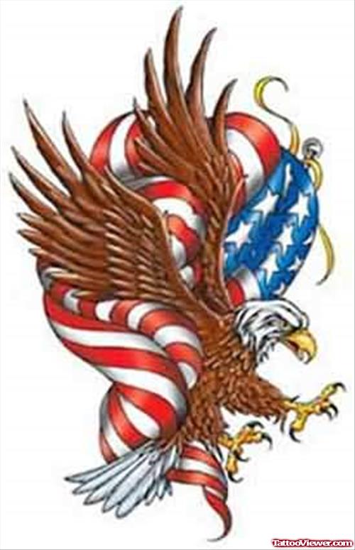 Flying American Eagle Tattoo