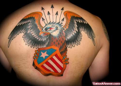 Arrow Head Eagle Tattoo On Back