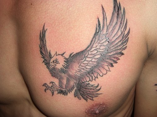 Inspiring Man Chest Eagle Tattoo