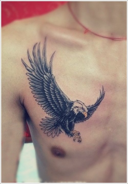 Beautiful Man Chest Eagle Tattoo