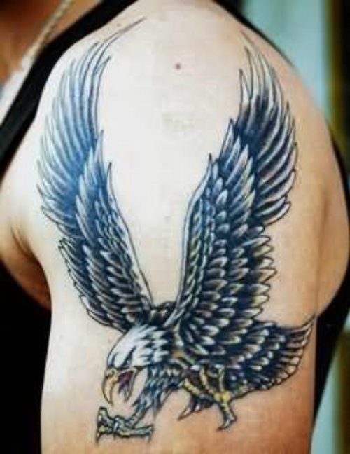 Mind Blowing Eagle Tattoo On Shoulder