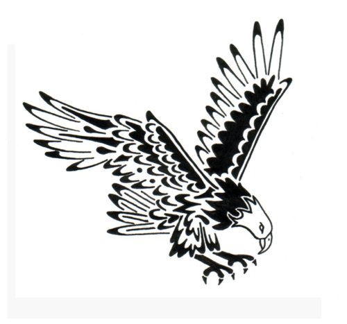 Awesome Black Flying Eagle Tattoo Design