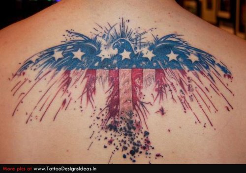 American Colored Eagle Tattoo