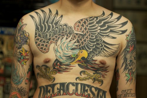 Man Chest Eagle Tattoo For Men