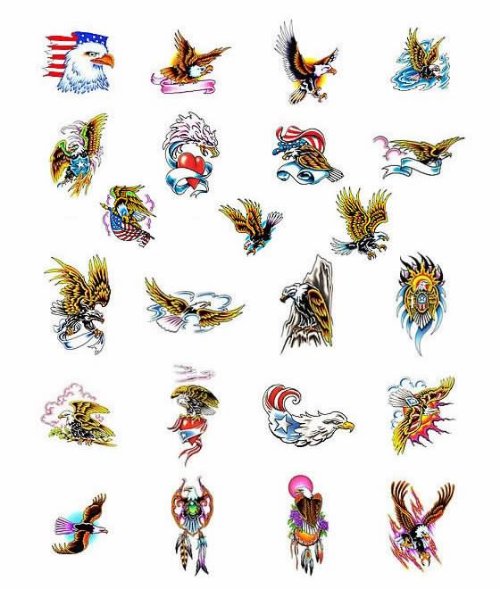 Latest Colored Eagle Tattoos Designs