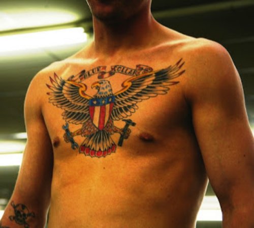 Beautiful Eagle Chest Tattoo