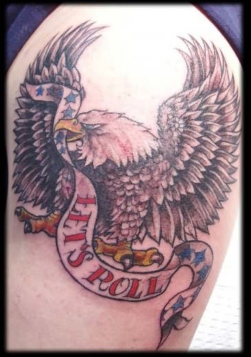 Eagle Lets Roll Tattoo Design