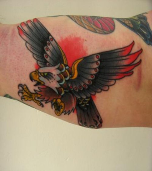 Bicep Colored Eagle Tattoo