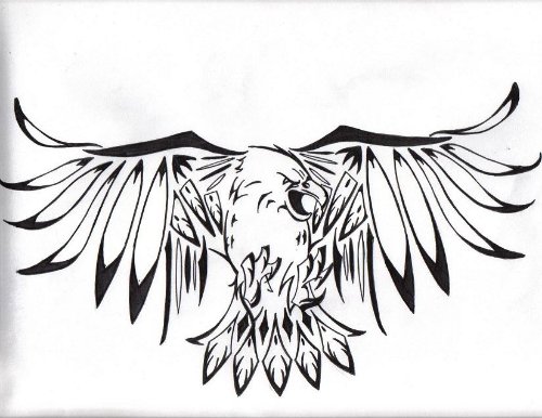 Mind Blowing Outline Eagle Tattoo Design
