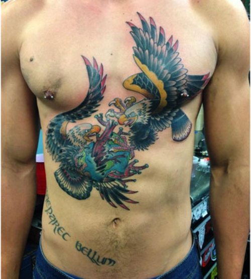 Awesome Eagle Battle Tattoo