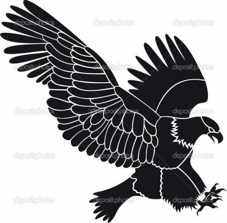 Flying Black Eagle Tattoo Design