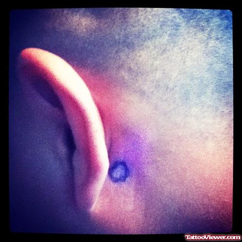 Ic Heart Behind Ear Tattoo