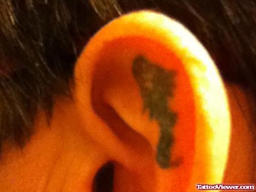 Rose Flower Ear Tattoo