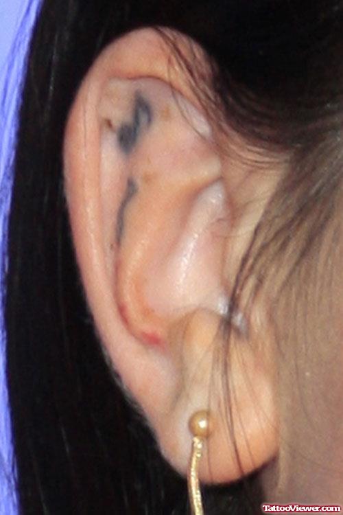 Music Note Ear Tattoo For Girls