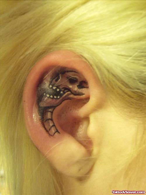 Ear Skull Tattoo