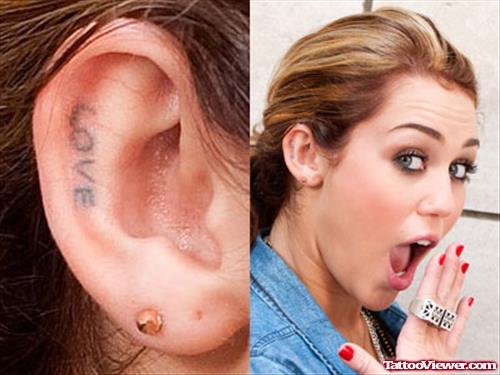 Love Ear Tattoo