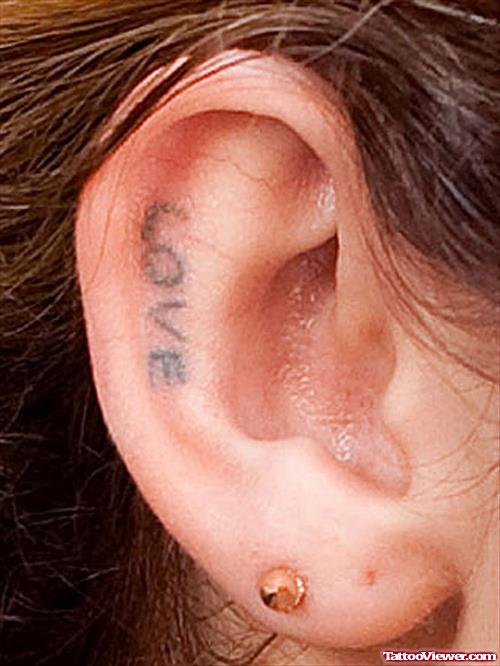 Love Right Ear Tattoo For Girls