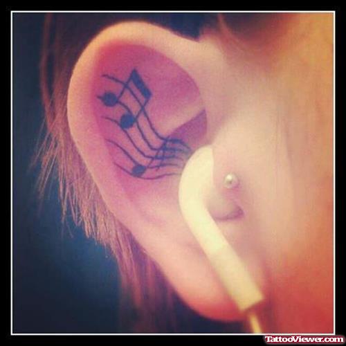 Musical Ear Tattoo