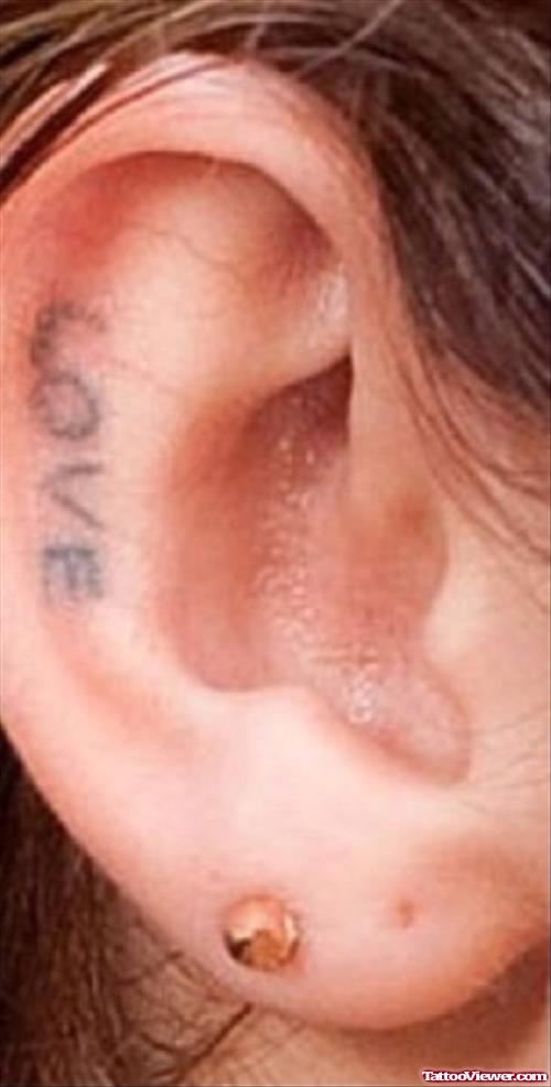 Love Ear Tattoo For Girls