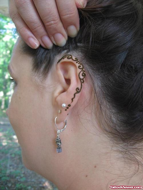 Henna Ear Tattoo