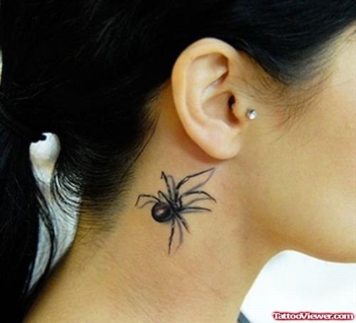 Black Widow Ear Tattoo