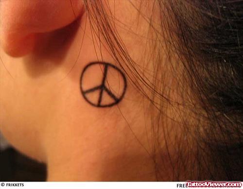 Best Peace Sign Back Ear Tattoo