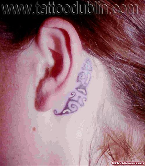 Beautiful Design For Ear Tattoo
