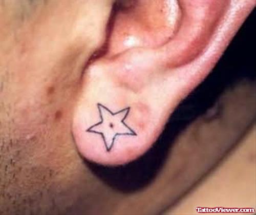 Star Tattoo On Ear