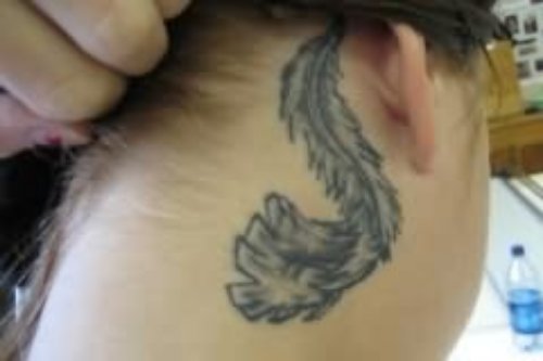 Popular Feather Tattoo Behind Ear