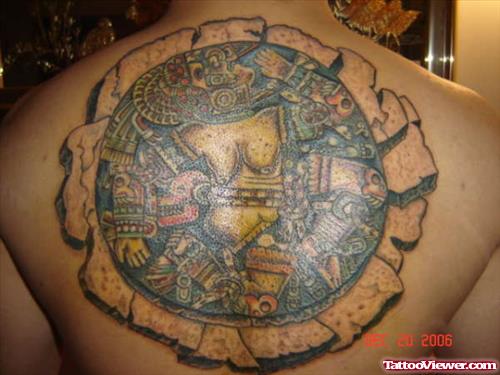 3D Egyptian Tattoo On Upperback