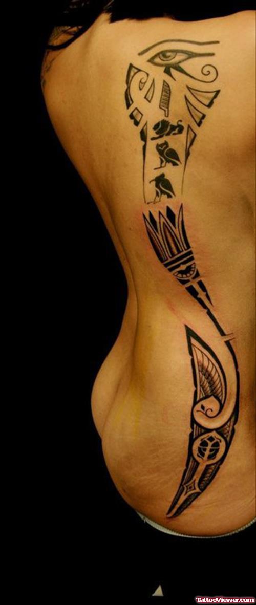 Girl Rib Side Egyptian Tattoo