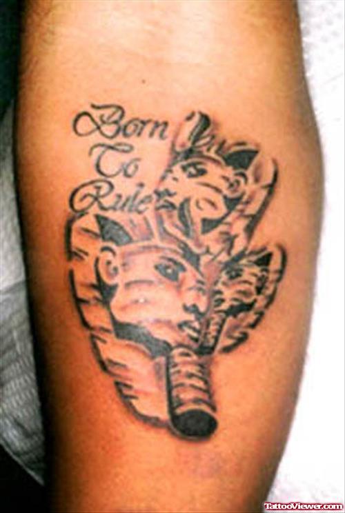 Born To Ride - Egyptian Tattoo On Arm