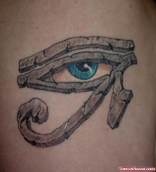 Grey Ink 3D Egyptian Eye Tattoo