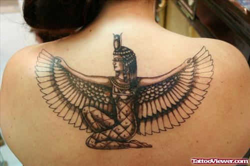 Egyptian Queen Tattoo On Back