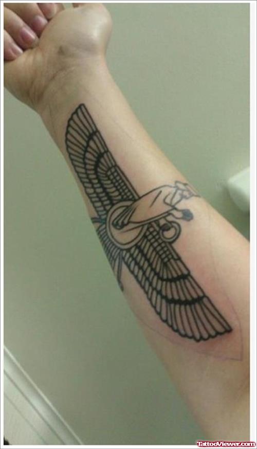 Egyptian Tattoo On Right Forearm