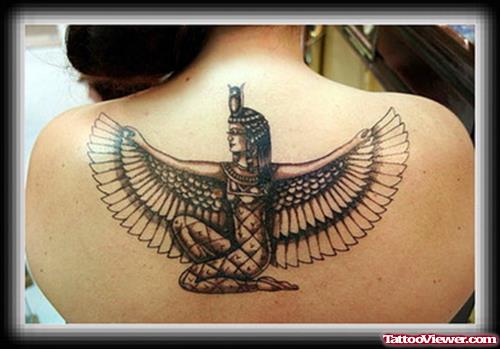Upperback Egyptian Tattoo For Girls