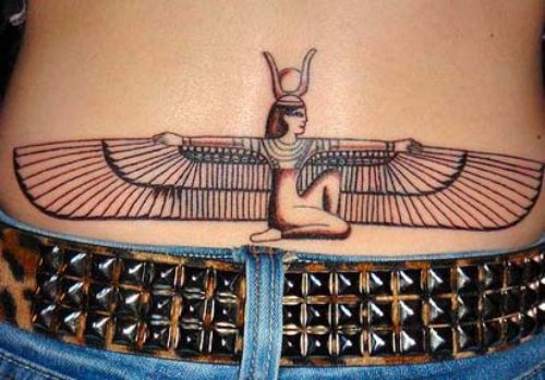 Egyptian Queen Tattoo On Lowerback