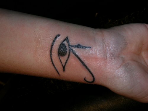 Egyptian Eye Tattoo On Left Wrist