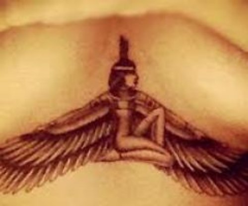 Egyptian Queen Tatto On Stomach