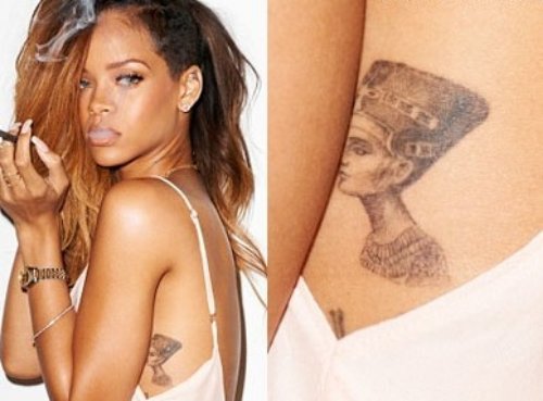 Rihanna Egyptian Tattoo On Side Rib