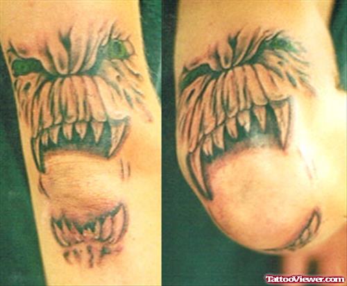 Demon Elbow Tattoo