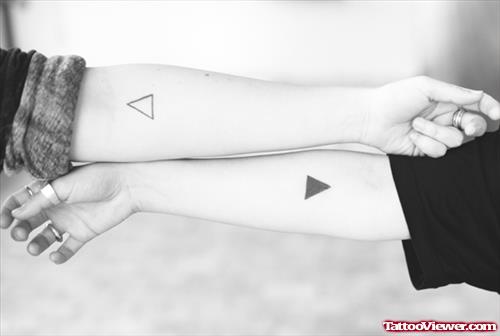 Small Triangle Elbow Tattoo