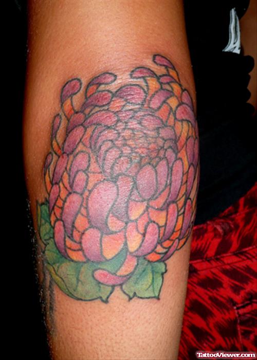 Classic Elbow Flower Tattoo