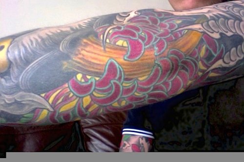Japanese Colored Elbow Tattoo