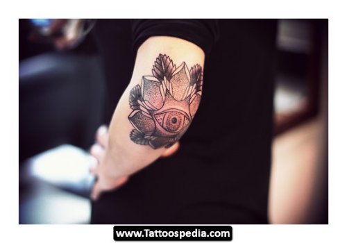 Awful Grey Mandla Flower Elbow Tattoo