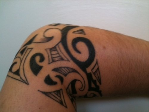 Polynesian Elbow Tattoo