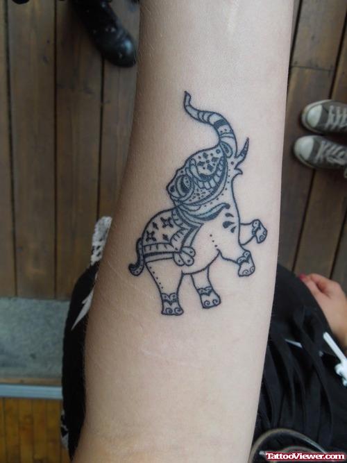 Up Trunk Elephant Tattoo On Arm