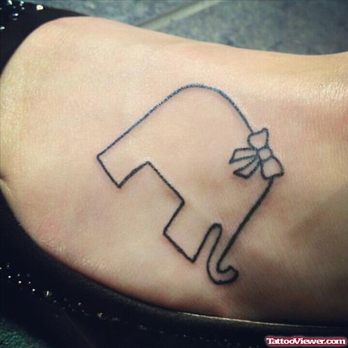 A Elephant Tattoo On Foot