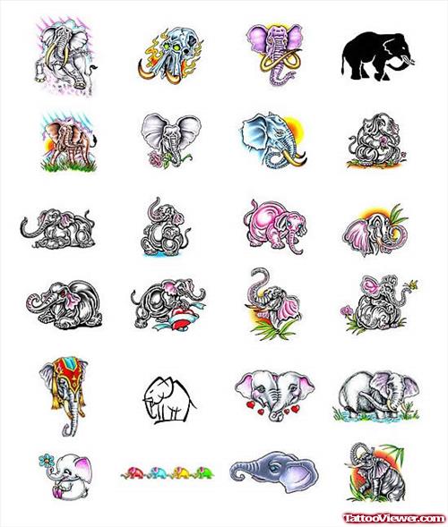 Small Elephant Tattoos Designs